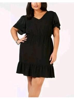 Michael Michael Kors 2x Plus Size Ruffled Black Dress Sold At Macy's